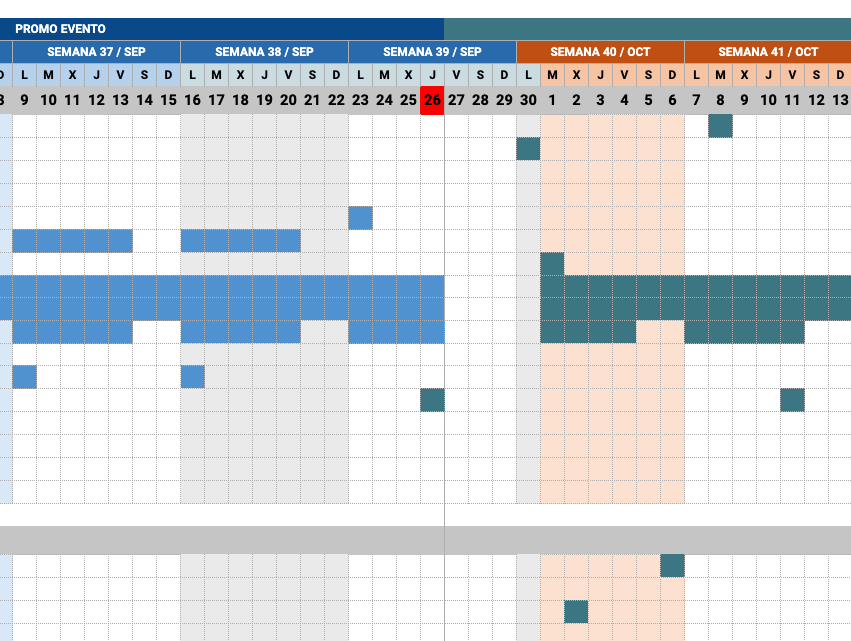 Calendario diario de una campaña de publicidad en podcasts